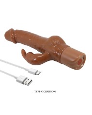 PRETTY LOVE ELLISON VIBRADOR RABBIT REALISTICO 226 CM O 42 CM COLOR MARRON