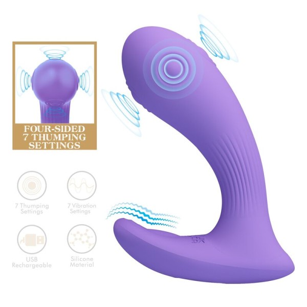 PRETTY LOVE ANDROMEDA VIBRADOR DE DOBLE ESTIMULACION RECARGABLE MORADO