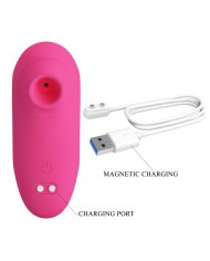 PRETTY LOVE ARILA SUCCIONADOR DE CLITORIS CON VIBRACION RECARGABLE ROSA