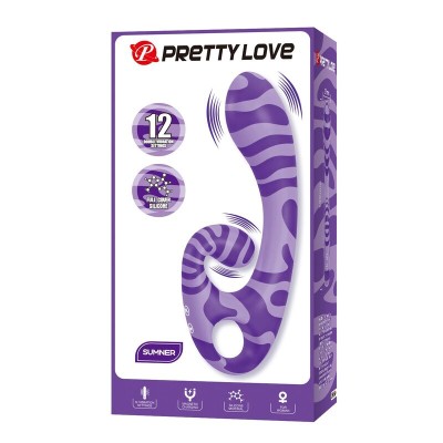 PRETTY LOVE SUMMER VIBRADOR DOBLE CON ASA 19 CM O 35 CM MORADO