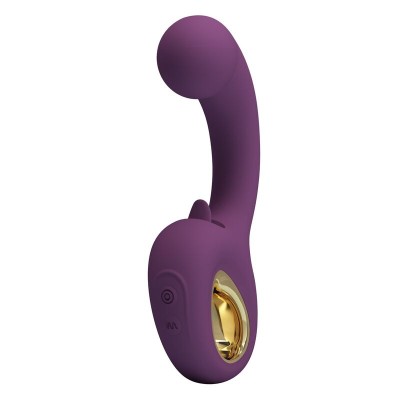 PRETTY LOVE BRYNNLEE VIBRADOR CON ESTIMULADOR ORAL RECARGABLE 10 VIBRACIONES Y 5 FUNCIONES DE LAMIDO MORADO