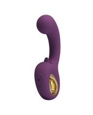 PRETTY LOVE BRYNNLEE VIBRADOR CON ESTIMULADOR ORAL RECARGABLE 10 VIBRACIONES Y 5 FUNCIONES DE LAMIDO MORADO