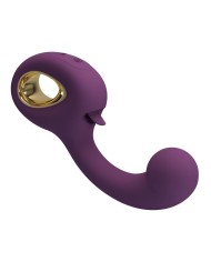 PRETTY LOVE BRYNNLEE VIBRADOR CON ESTIMULADOR ORAL RECARGABLE 10 VIBRACIONES Y 5 FUNCIONES DE LAMIDO MORADO