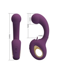 PRETTY LOVE BRYNNLEE VIBRADOR CON ESTIMULADOR ORAL RECARGABLE 10 VIBRACIONES Y 5 FUNCIONES DE LAMIDO MORADO
