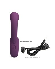 PRETTY LOVE BRYNNLEE VIBRADOR CON ESTIMULADOR ORAL RECARGABLE 10 VIBRACIONES Y 5 FUNCIONES DE LAMIDO MORADO