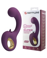 PRETTY LOVE BRYNNLEE VIBRADOR CON ESTIMULADOR ORAL RECARGABLE 10 VIBRACIONES Y 5 FUNCIONES DE LAMIDO MORADO