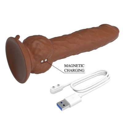 PRETTY LOVE EREN DILDO VIBRADOR CON EMPUJE 205 CM O 45 CM MARRON