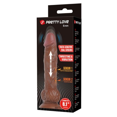 PRETTY LOVE EREN DILDO VIBRADOR CON EMPUJE 205 CM O 45 CM MARRON