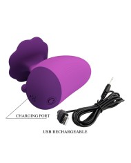 PRETTY LOVE ESTIMULADOR DE CLITORIS 7 MODOS RECARGABLE FORMA ROSA MORADA