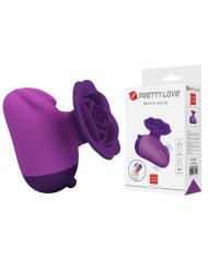 PRETTY LOVE ESTIMULADOR DE CLITORIS 7 MODOS RECARGABLE FORMA ROSA MORADA