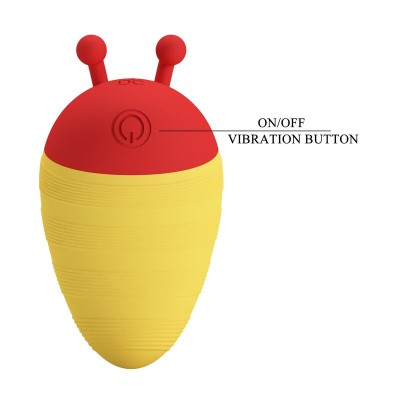 PRETTY LOVE LITTLE BEE ESTIMULADOR DE CLITORIS 7 MODOS RECARGABLE ROJO AMARILLO
