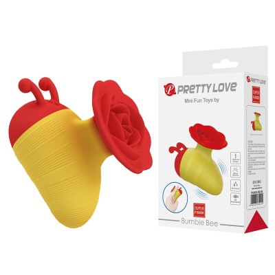 PRETTY LOVE LITTLE BEE ESTIMULADOR DE CLITORIS 7 MODOS RECARGABLE ROJO AMARILLO