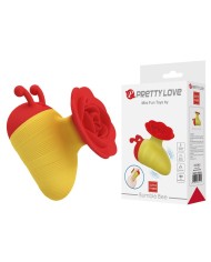 PRETTY LOVE LITTLE BEE ESTIMULADOR DE CLITORIS 7 MODOS RECARGABLE ROJO AMARILLO