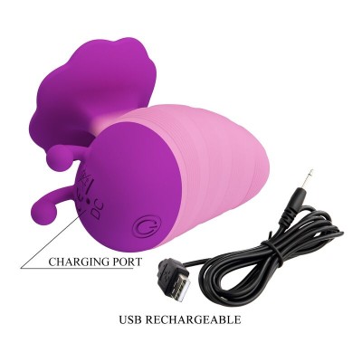 PRETTY LOVE LITTLE BEE ESTIMULADOR DE CLITORIS 7 MODOS RECARGABLE MORADO ROSA