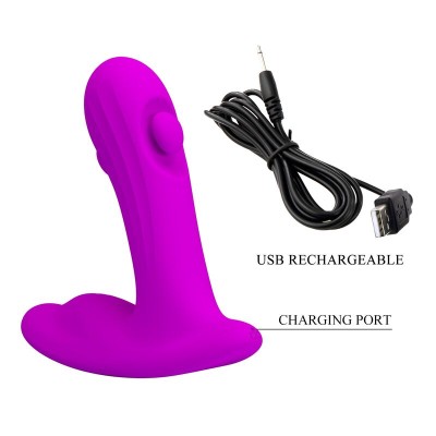 PRETTY LOVE BAUER MASAJEADOR DE PROSTATA 12 MODOS RECARGABLE MORADO