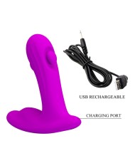 PRETTY LOVE BAUER MASAJEADOR DE PROSTATA 12 MODOS RECARGABLE MORADO