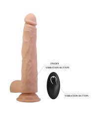 PRETTY LOVE NOLAN DILDO VIBRADOR CON EMPUJE Y ROTACION CONTROL REMOTO 245 CM O 5 CM COLOR NATURAL