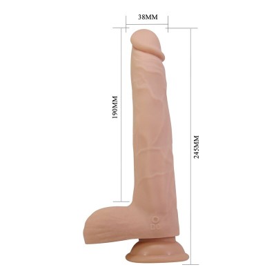 PRETTY LOVE NOLAN DILDO VIBRADOR CON EMPUJE Y ROTACION CONTROL REMOTO 245 CM O 5 CM COLOR NATURAL
