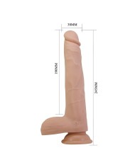 PRETTY LOVE NOLAN DILDO VIBRADOR CON EMPUJE Y ROTACION CONTROL REMOTO 245 CM O 5 CM COLOR NATURAL