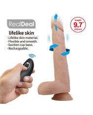 PRETTY LOVE NOLAN DILDO VIBRADOR CON EMPUJE Y ROTACION CONTROL REMOTO 245 CM O 5 CM COLOR NATURAL