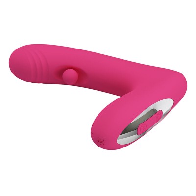 PRETTY LOVE DUDEN VIBRADOR DE SILICONA RECARGABLE 12 MODOS DE VIBRACION Y 3 MODOS DE BALANCEO ROSA