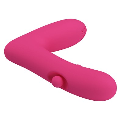 PRETTY LOVE DUDEN VIBRADOR DE SILICONA RECARGABLE 12 MODOS DE VIBRACION Y 3 MODOS DE BALANCEO ROSA