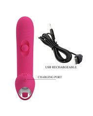 PRETTY LOVE DUDEN VIBRADOR DE SILICONA RECARGABLE 12 MODOS DE VIBRACION Y 3 MODOS DE BALANCEO ROSA