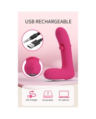 PRETTY LOVE DUDEN VIBRADOR DE SILICONA RECARGABLE 12 MODOS DE VIBRACION Y 3 MODOS DE BALANCEO ROSA