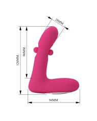 PRETTY LOVE DUDEN VIBRADOR DE SILICONA RECARGABLE 12 MODOS DE VIBRACION Y 3 MODOS DE BALANCEO ROSA