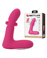 PRETTY LOVE DUDEN VIBRADOR DE SILICONA RECARGABLE 12 MODOS DE VIBRACION Y 3 MODOS DE BALANCEO ROSA