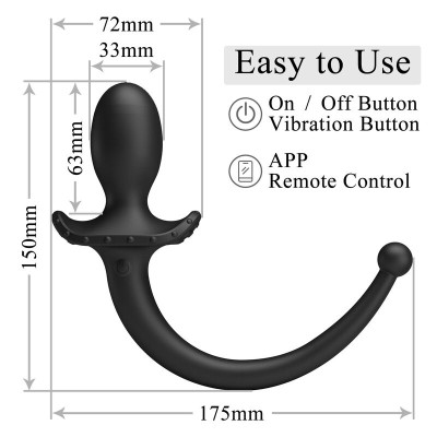 PRETTY LOVE ANTHONY VIBRADOR ANAL Y PERINEAL APP CONTROL NEGRO