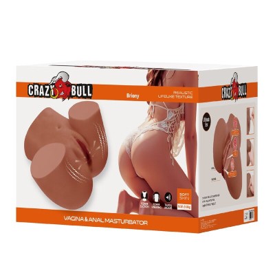 CRAZY BULL MASTURBADOR REALISTA TORSO FEMENINO DOBLE ENTRADA CON VIBRACION Y SUCCION COLOR NATURAL