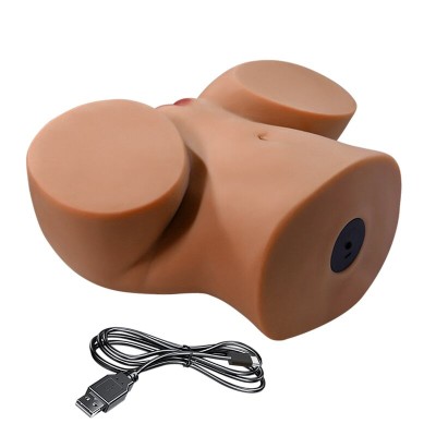 CRAZY BULL MASTURBADOR REALISTA TORSO FEMENINO DOBLE ENTRADA CON VIBRACION Y SUCCION COLOR NATURAL