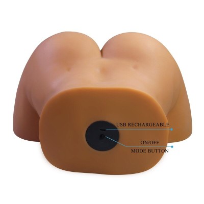 CRAZY BULL MASTURBADOR REALISTA TORSO FEMENINO DOBLE ENTRADA CON VIBRACION Y SUCCION COLOR NATURAL