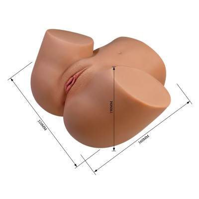 CRAZY BULL MASTURBADOR REALISTA TORSO FEMENINO DOBLE ENTRADA CON VIBRACION Y SUCCION COLOR NATURAL