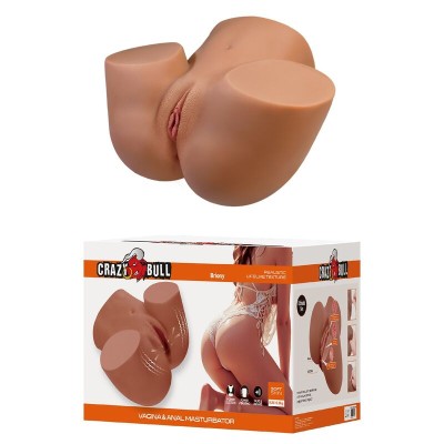 CRAZY BULL MASTURBADOR REALISTA TORSO FEMENINO DOBLE ENTRADA CON VIBRACION Y SUCCION COLOR NATURAL
