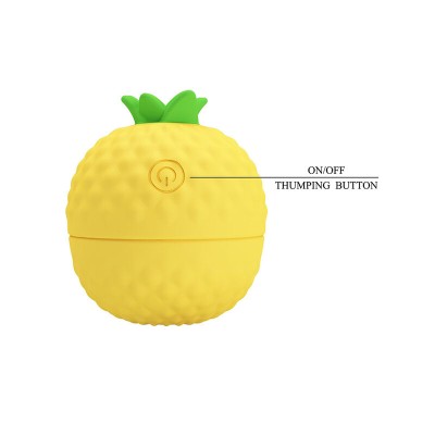 PRETTY LOVE ESTIMULADOR CLITORAL CON SUCCION Y GOLPETEOS RECARGABLE AMARILLO