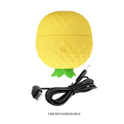 PRETTY LOVE ESTIMULADOR CLITORAL CON SUCCION Y GOLPETEOS RECARGABLE AMARILLO