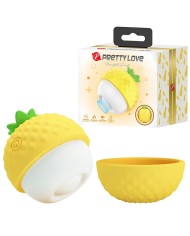 PRETTY LOVE ESTIMULADOR CLITORAL CON SUCCION Y GOLPETEOS RECARGABLE AMARILLO