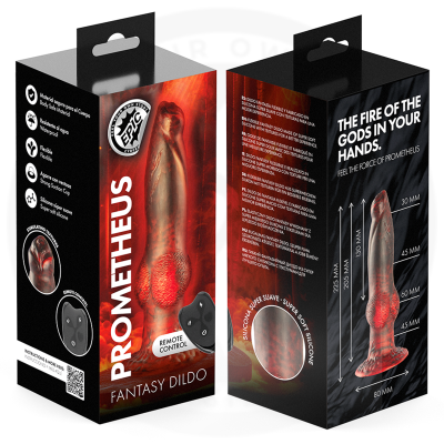 EPIC PROMETHEUS DILDO TITAN EN LLAMAS RECARGABLE CONTROL REMOTO
