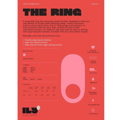 JE JOUE ILY COCK RING ANILLO VIBRADOR PARA PENE