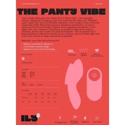 JE JOUE ILY PANTY VIBE VIBRADOR INTIMO CON CONTROL REMOTO