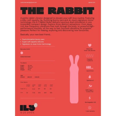 JE JOUE ILY RABBIT BULLET VIBRADOR INTIMO RECARGABLE