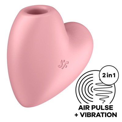 SATISFYER CUTIE HEART ESTIMULADOR Y VIBRADOR ROSA