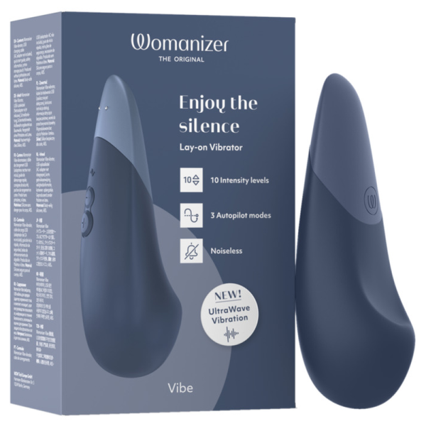 WOMANIZER VIBE VIBRADOR LAY ON SILENCIOSO AZUL OSCURO