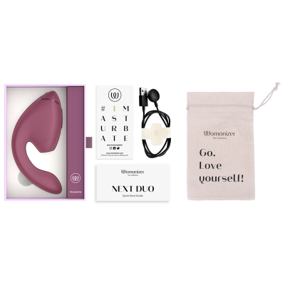 WOMANIZER DUO NEXT ESTIMULADOR VIBRADOR DUAL CLITORIS PUNTOG ROSA