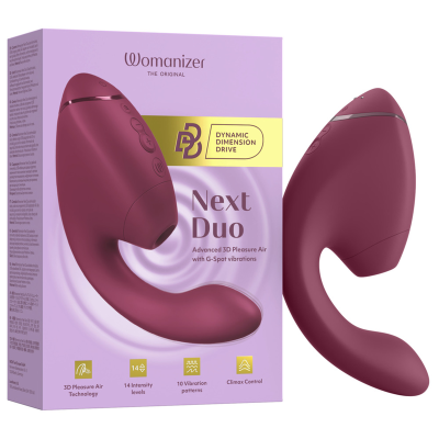 WOMANIZER DUO NEXT ESTIMULADOR VIBRADOR DUAL CLITORIS PUNTOG ROSA