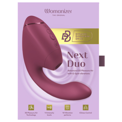WOMANIZER DUO NEXT ESTIMULADOR VIBRADOR DUAL CLITORIS PUNTOG ROSA