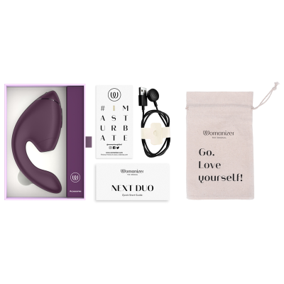 WOMANIZER DUO NEXT ESTIMULADOR VIBRADOR DUAL CLITORIS PUNTOG MORADO