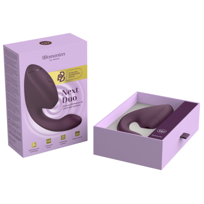 WOMANIZER DUO NEXT ESTIMULADOR VIBRADOR DUAL CLITORIS PUNTOG MORADO